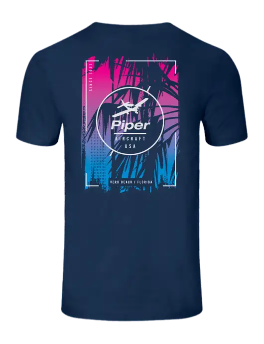 Seriously Soft Deep Slate Blue T-Shirt w/Palmrageous Logo, Piper Logo