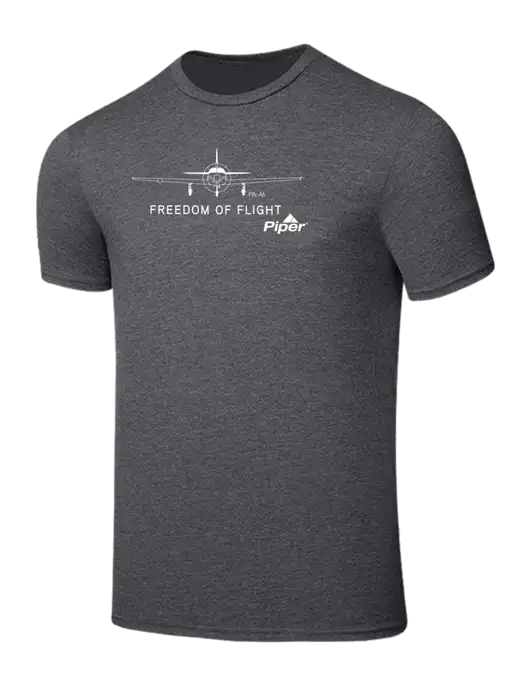 Seriously Soft Heathered Charcoal T-Shirt w/Freedom of Flight Logo