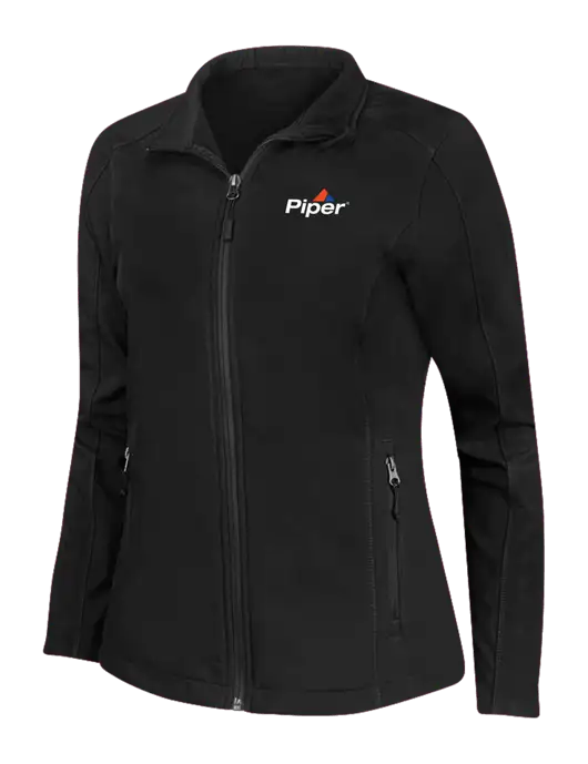 Black Womens Core Soft Shell Jacket w/Piper Logo