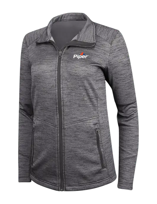 Womens Dark Grey Digi Stripe Fleece Jacket w/Piper Logo