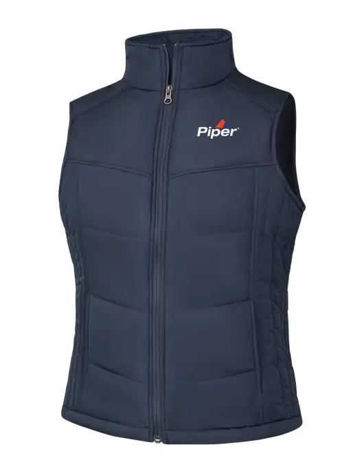  Womens Dark Slate/Black Puffy Vest w/Piper Logo