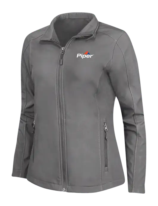 Medium Grey Womens Core Soft Shell Jacket w/Piper Logo