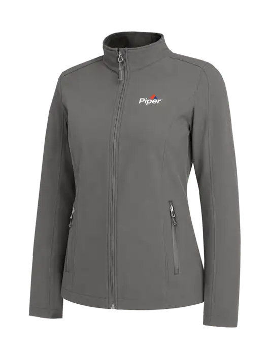 Medium Grey Womens Core Soft Shell Jacket w/Piper Logo