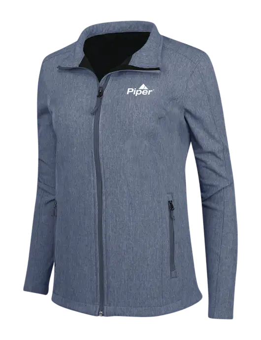 Navy Heather Womens Core Soft Shell Jacket w/Piper Logo