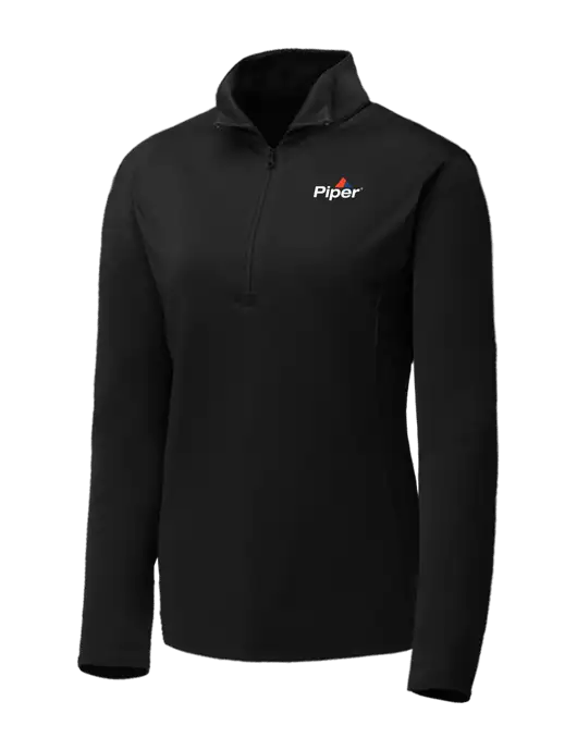 Black Womens Posicharge Competitor ¼ Zip Pullover w/Piper Logo