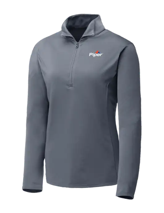 Medium Grey Womens Posicharge Competitor ¼ Zip Pullover w/Piper Logo