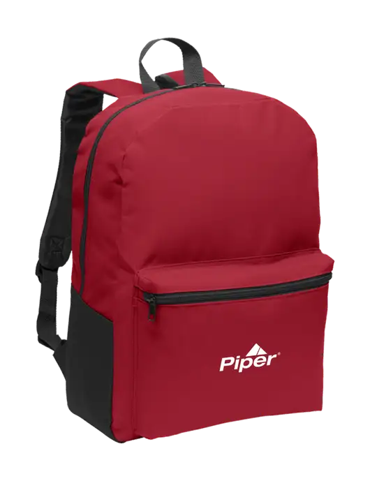 Casual Red Lightweight Laptop Backpack w/Piper Logo