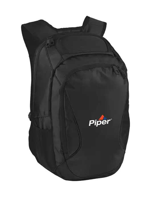 Stealth Black Laptop Backpack w/Piper Logo