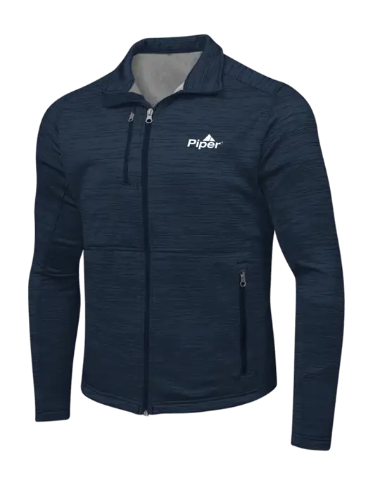 Navy Digi Stripe Fleece Jacket w/Piper Logo