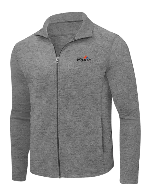Medium Grey Heather Microfleece Full-Zip Jacket w/Piper Logo
