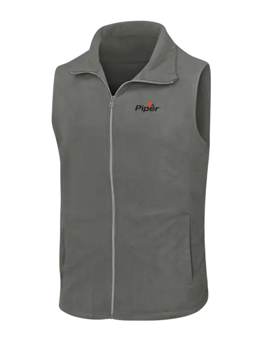 Medium Grey Microfleece Vest w/Piper Logo