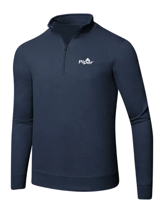 Team Navy 8.5 oz Ring Spun 1/4 Zip Pullover Sweatshirt w/Piper Logo