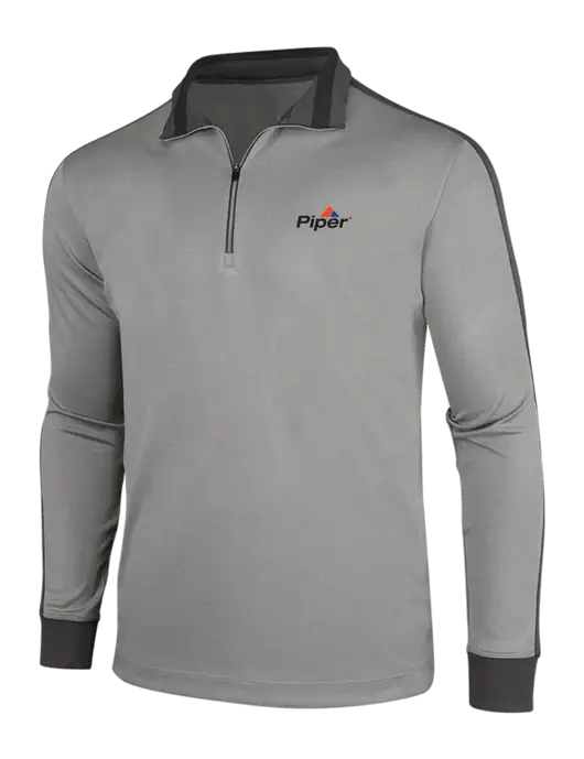 NIKE Athletic Grey/Heather Dark Grey Dry-Fit 1/2 Zip Cover-Up w/Piper Logo