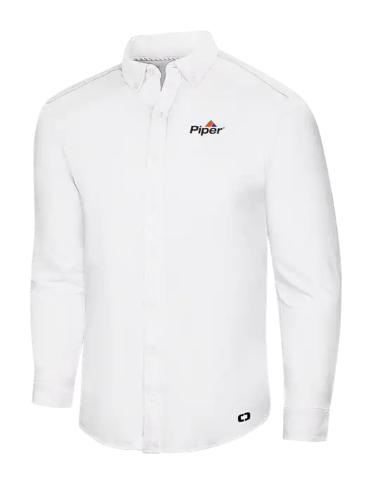OGIO Bright White Modern Code Stretch Button-Up Shirt w/Piper Logo