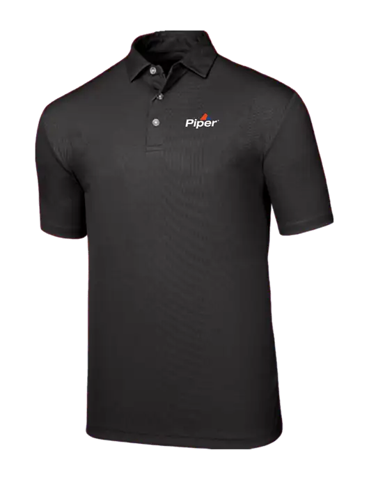 Callaway Birdseye Black Polo w/Piper Logo