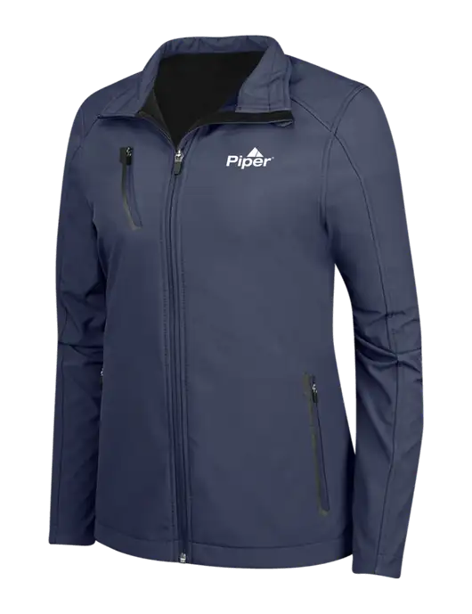 Navy Womens Welded Softshell Jacket w/Piper Logo