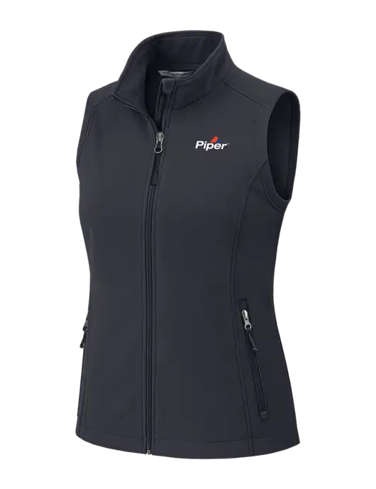 Charcoal Grey Womens Core Soft Shell Vest w/Piper Logo