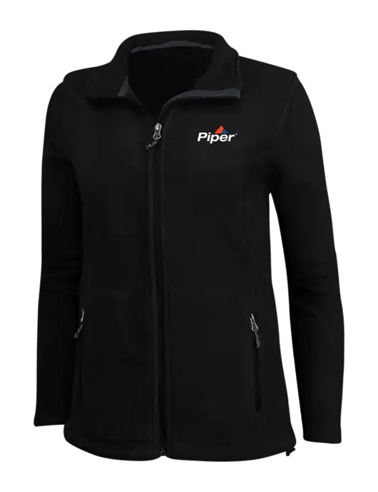 Womens Black Fleece Jacket w/Piper Logo