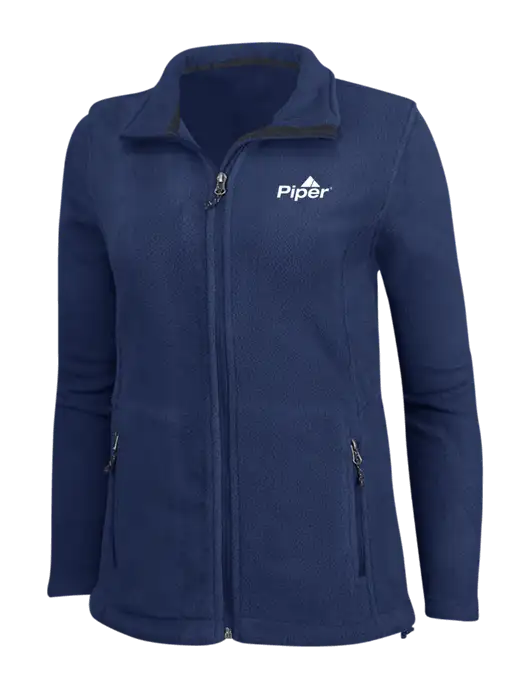 Womens Navy Fleece Jacket w/Piper Logo