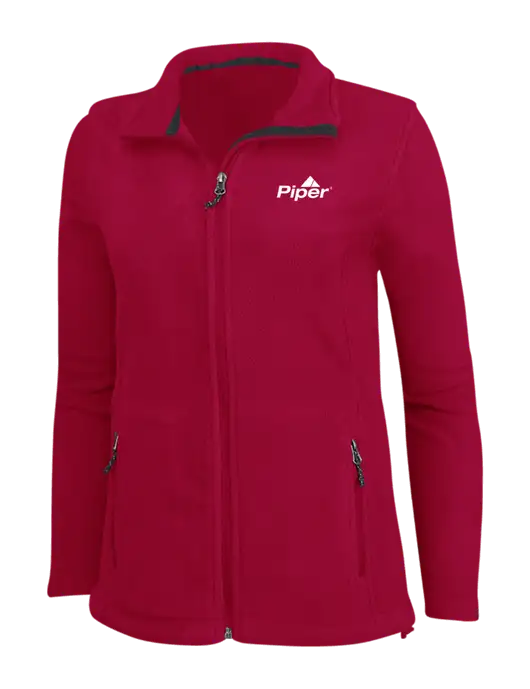 Womens Red Fleece Jacket w/Piper Logo