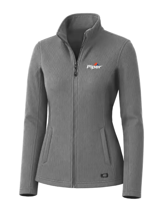 OGIO Medium Grey Womens Grit Fleece Jacket w/Piper Logo