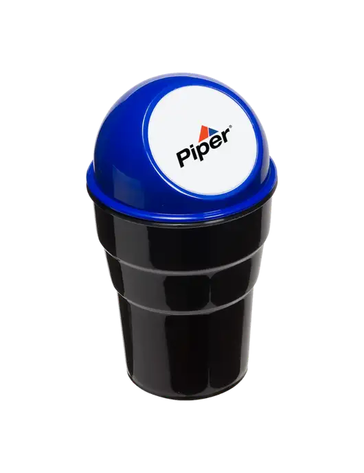 Blue Car Cup Holder Trash Can w/Piper Logo