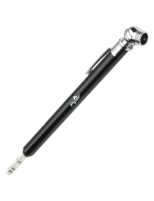 Quick View Black Tire Gauge w/Piper Logo