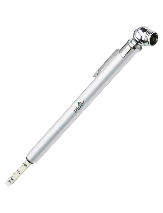 Quick View Silver Tire Gauge w/Piper Logo