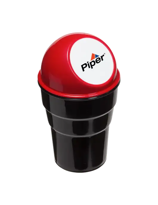 Red Car Cup Holder Trash Can w/Piper Logo