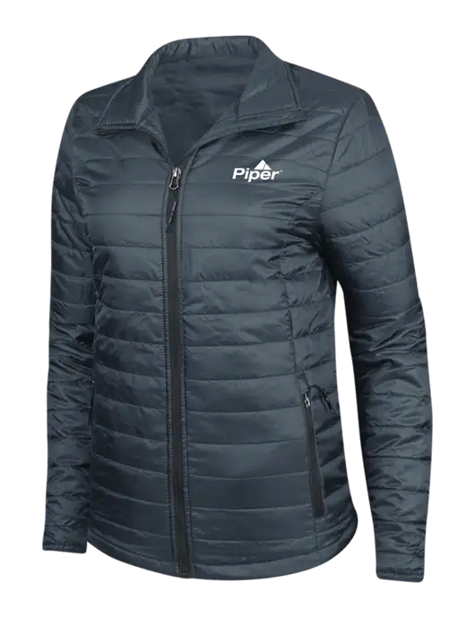 Navy Womens Puffy Packable Jacket w/Piper Logo