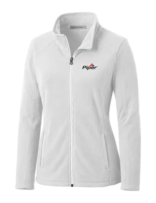White Womens Microfleece Jacket w/Piper Logo