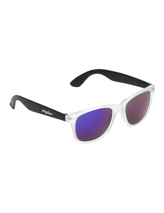 Key West Black Mirrored Sunglasses w/Piper Logo