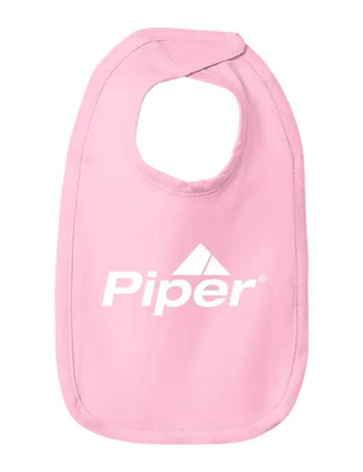 Rabbit Skins Pink Infant Premium Jersey Bib w/Piper Logo