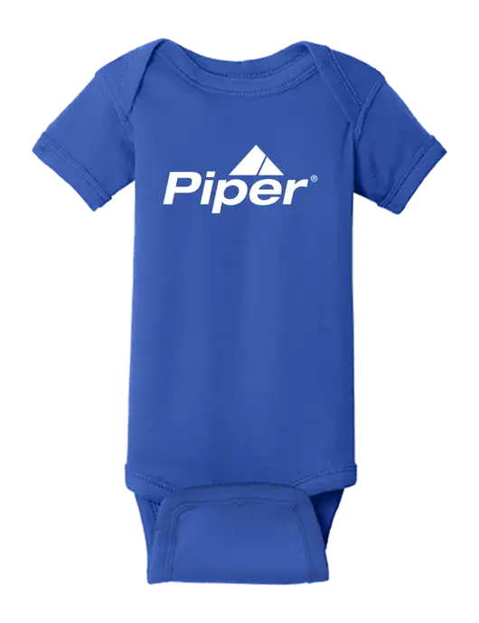 Rabbit Skins Royal Infant Short Sleeve Baby Rib Bodysuit w/Piper Logo