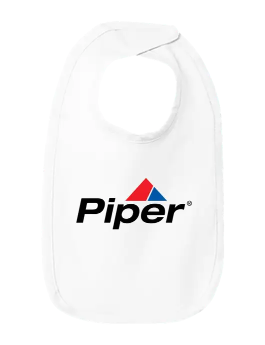 Rabbit Skins White Infant Premium Jersey Bib w/Piper Logo