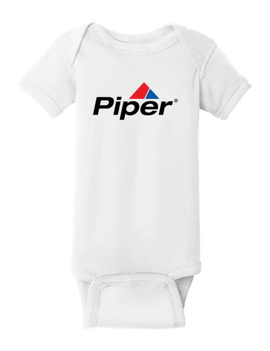 Rabbit Skins White Infant Short Sleeve Baby Rib Bodysuit w/Piper Logo