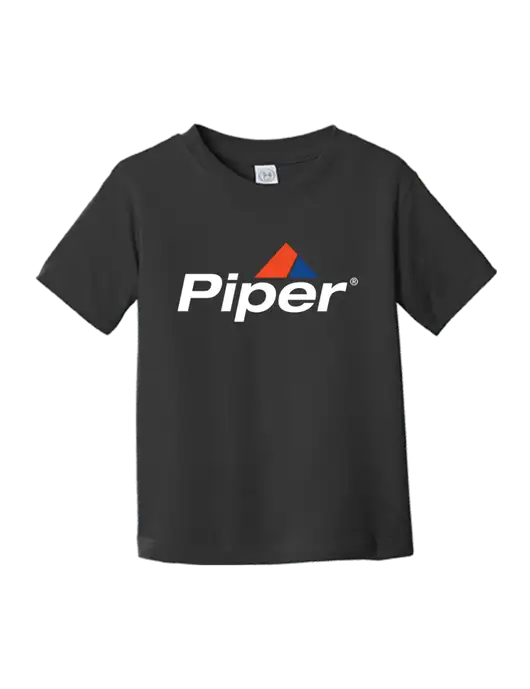 Rabbit Skins Black Toddler Fine Jersey Tee w/Piper Logo