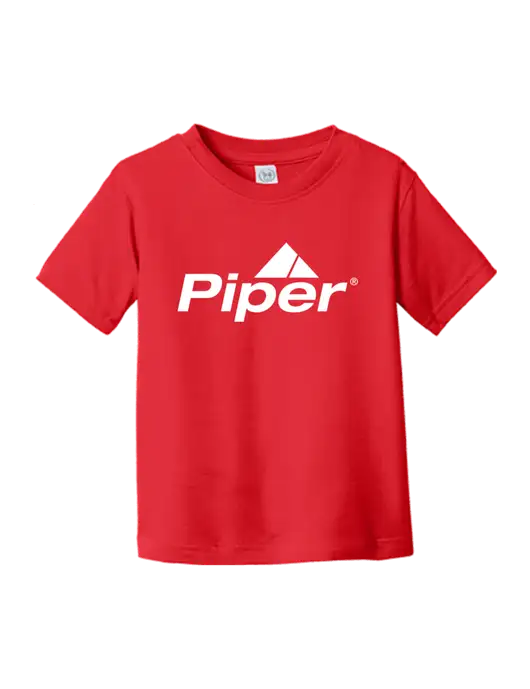 Rabbit Skins Red Toddler Fine Jersey Tee w/Piper Logo