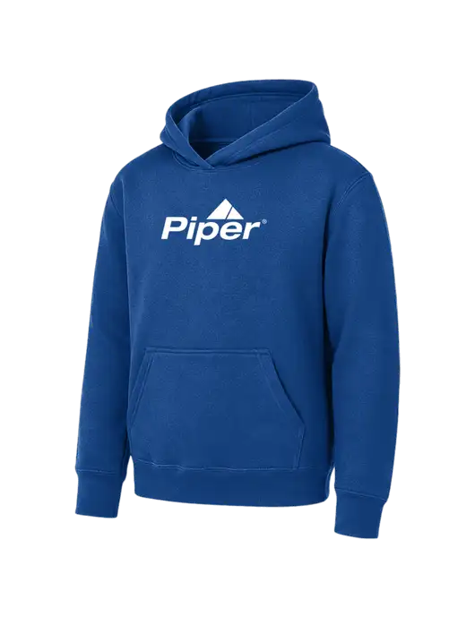 Youth Royal 7.8 oz Pullover Hooded Sweatshirt w/Piper Logo