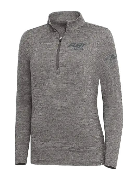 TravisMathew Medium Grey Heather Womens Crestview 1/4 Zip w/M700 Fury Logo, Piper Logo