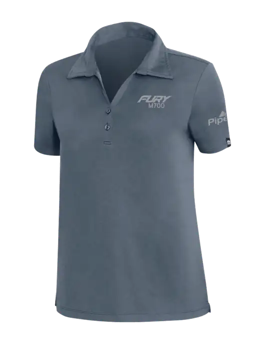 TravisMathew Dark Slate Blue Womens Coto Performance Polo w/M700 Fury Logo, Piper Logo