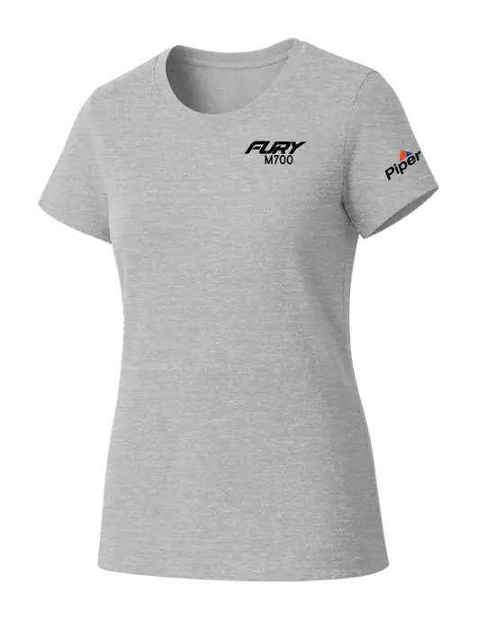 Womens Seriously Soft Light Heathered Grey T-Shirt w/M700 Fury Logo, Piper Logo