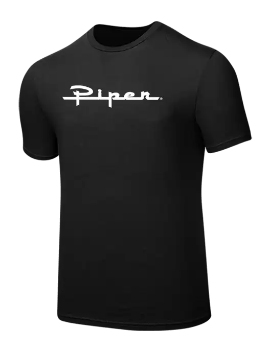 Seriously Soft Black T-Shirt w/Vintage Piper Logo