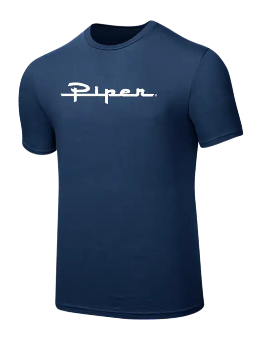 Seriously Soft Deep Slate Blue T-Shirt w/Vintage Piper Logo