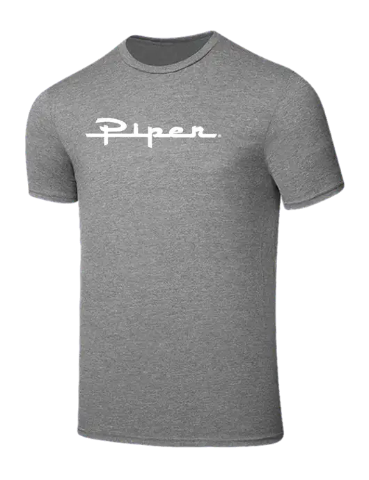 Seriously Soft Grey Frost T-Shirt w/Vintage Piper Logo