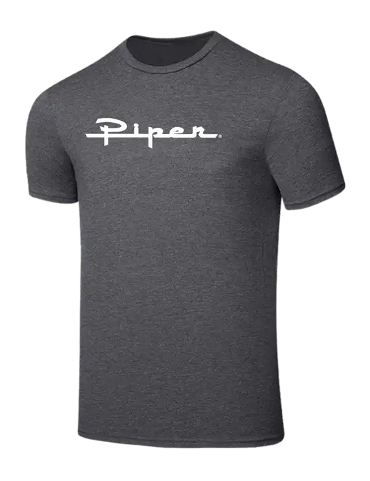 Seriously Soft Heathered Charcoal T-Shirt w/Vintage Piper Logo