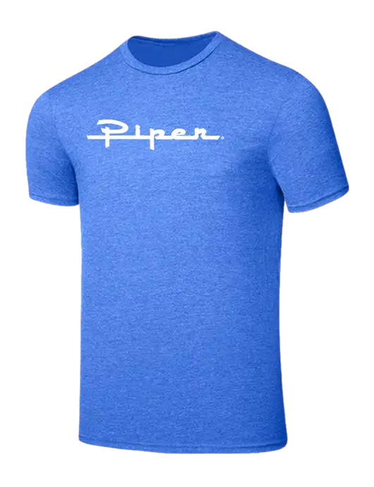 Seriously Soft Heathered Royal T-Shirt w/Vintage Piper Logo
