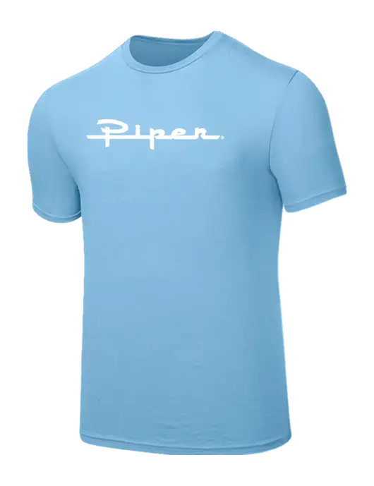 Seriously Soft Light Blue T-Shirt w/Vintage Piper Logo