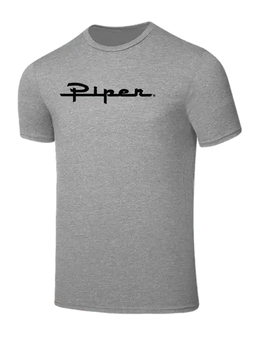 Seriously Soft Light Heather Grey T-Shirt w/Vintage Piper Logo