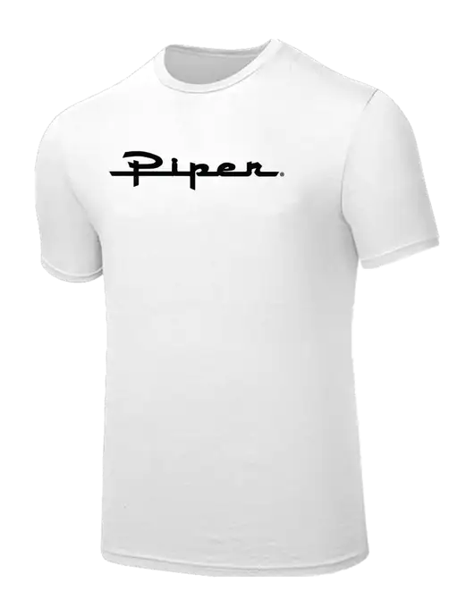 Seriously Soft White T-Shirt w/Vintage Piper Logo